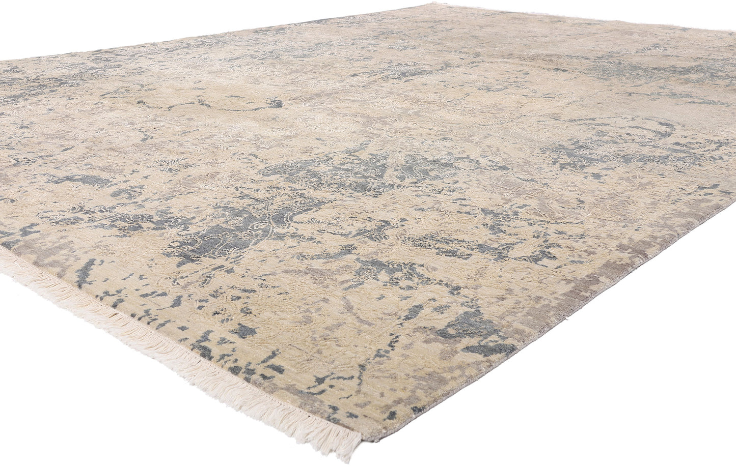 9 x 12 - Beige Vintage Contemporary Indian Rug - 79540