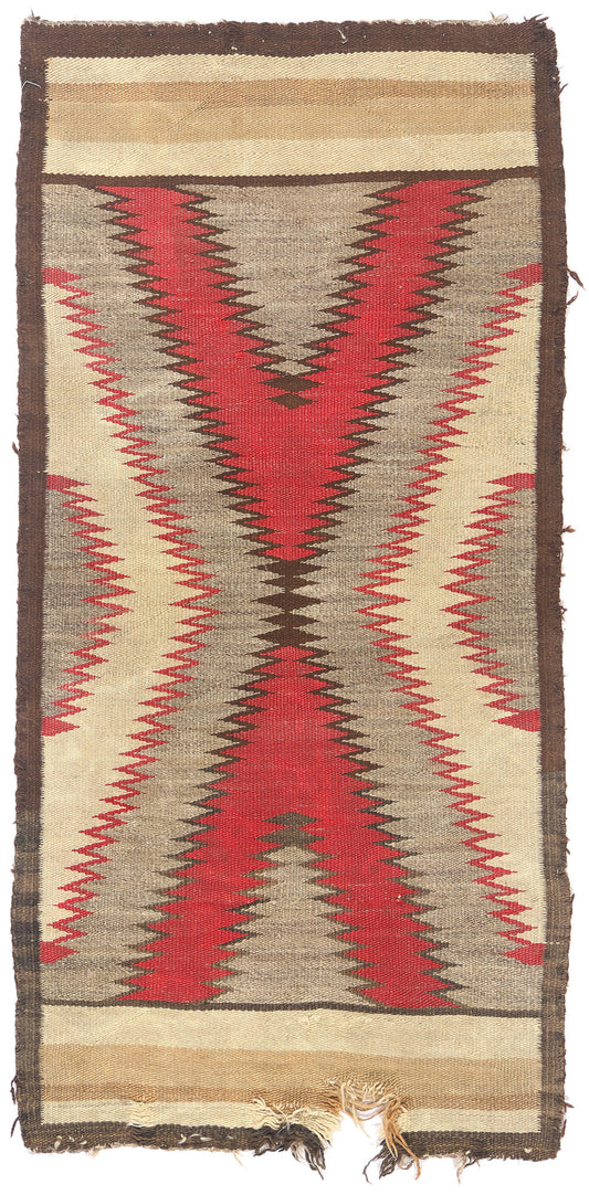 2 x 5 - Multicolor Antique Navajo Rug - 79543