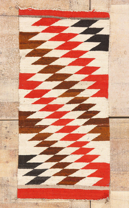 1 x 3 - Multicolor Antique Navajo Rug - 79544