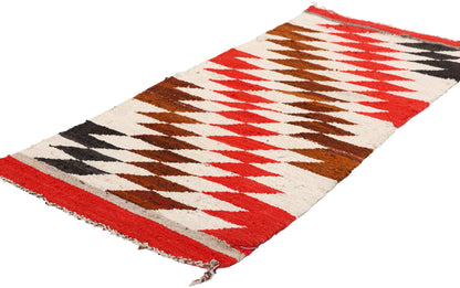1 x 3 - Multicolor Antique Navajo Rug - 79544