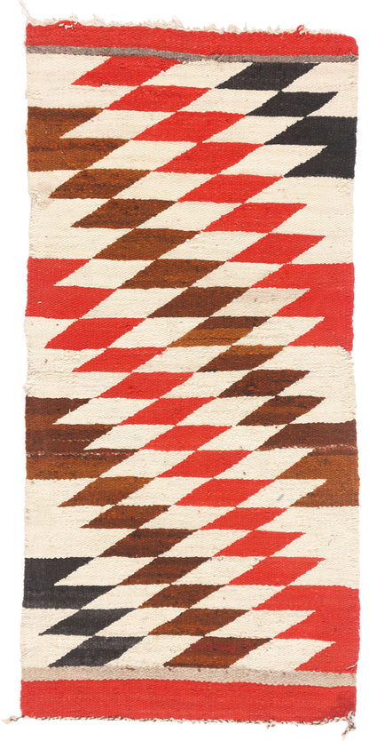 1 x 3 - Multicolor Antique Navajo Rug - 79544