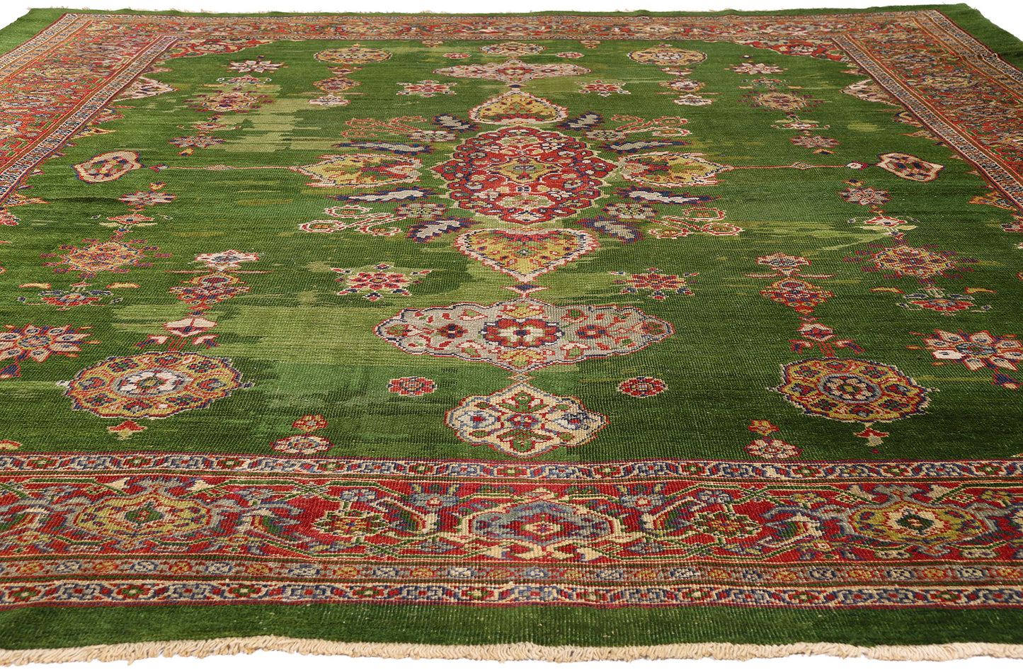 9 x 12 - Green Antique Persian Sultanabad Rug - 79546