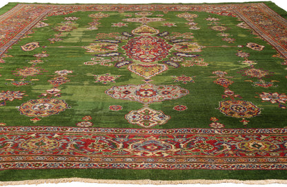 9 x 12 - Green Antique Persian Sultanabad Rug - 79546