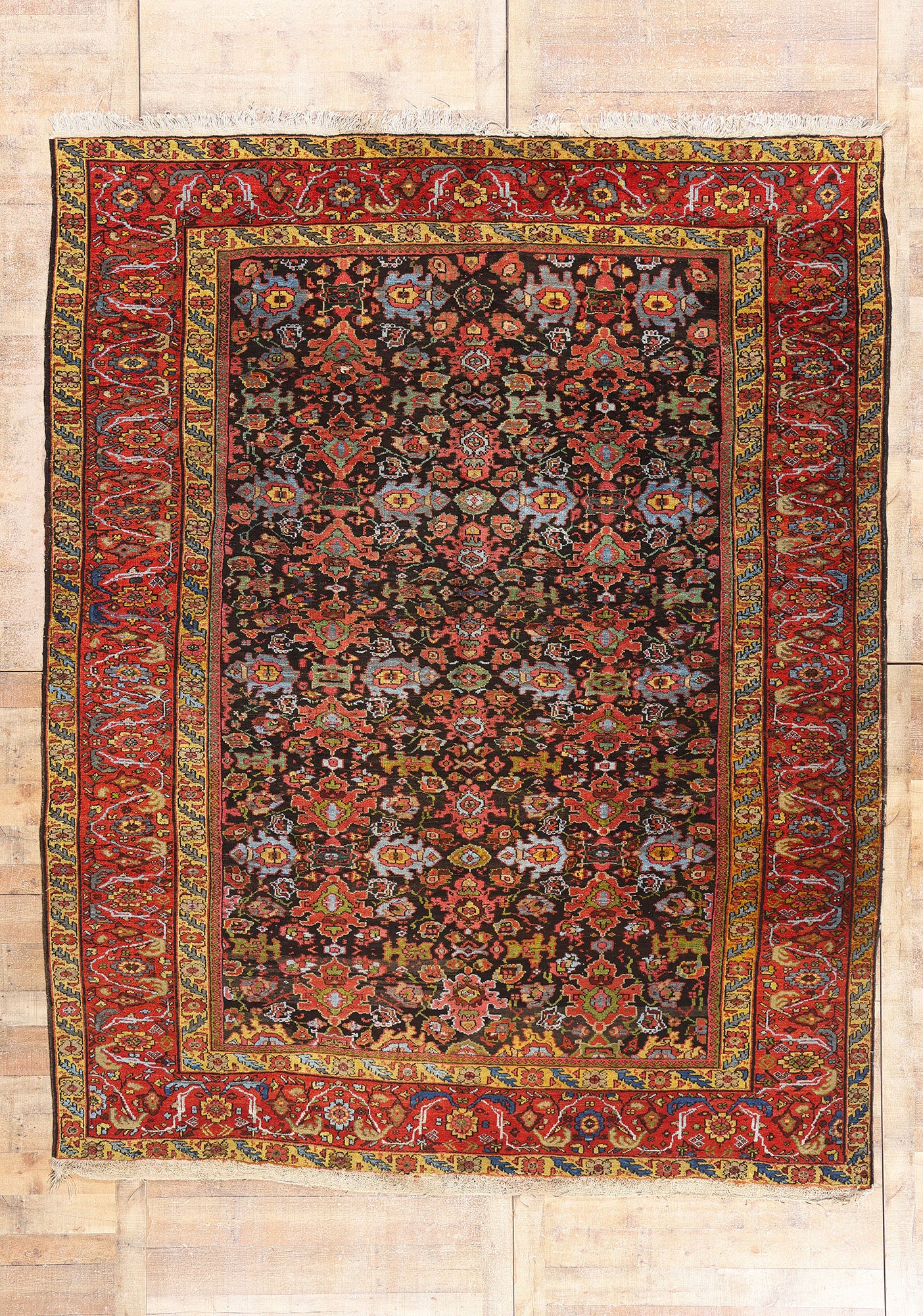 9 x 11 - Brown Antique Persian Sultanabad Rug - 79548