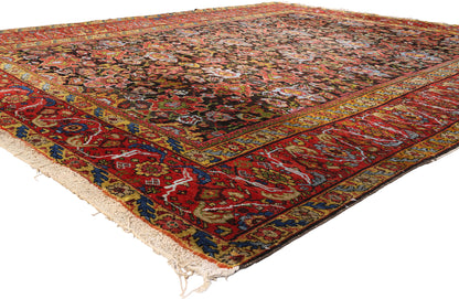 9 x 11 - Brown Antique Persian Sultanabad Rug - 79548