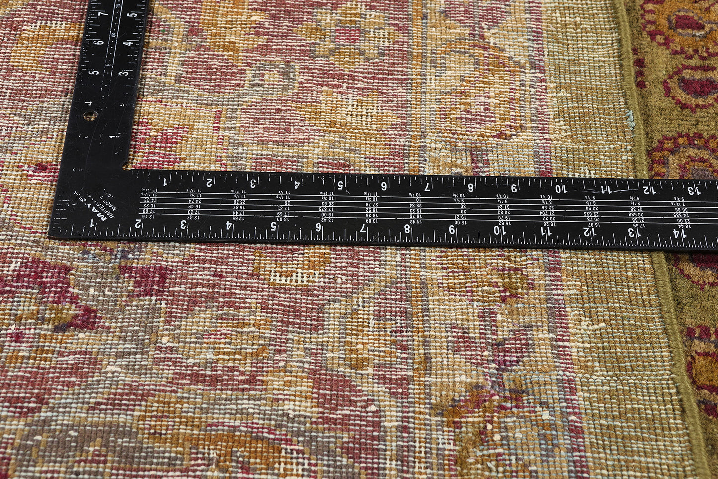 10 x 13 - Green Antique Indian Agra Rug - 79549