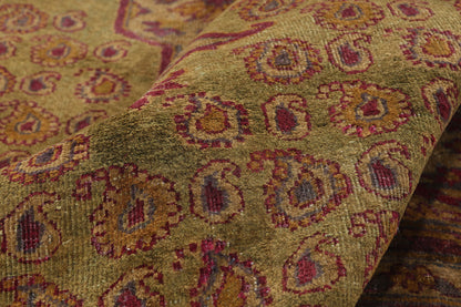 10 x 13 - Green Antique Indian Agra Rug - 79549