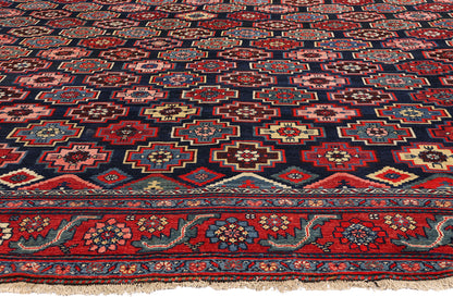 11 x 17 - Navy Blue Antique Persian Bakhtiari Rug - 79551