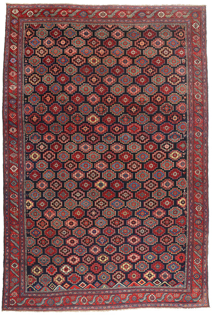 11 x 17 - Navy Blue Antique Persian Bakhtiari Rug - 79551