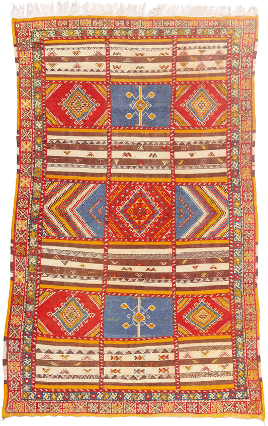 7 x 11 - Multicolor Vintage Moroccan Kilim Rug - 79552