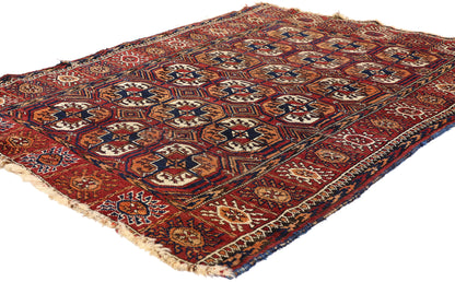 3 x 5 - Red Vintage Persian Turkoman Rug - 79554