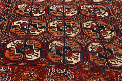 3 x 5 - Red Vintage Persian Turkoman Rug - 79554