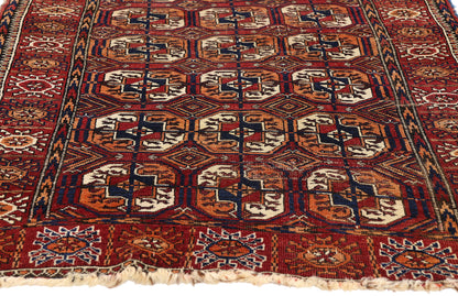 3 x 5 - Red Vintage Persian Turkoman Rug - 79554