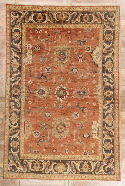 9 x 14 - Rust Vintage Turkish Oushak Rug - 79557