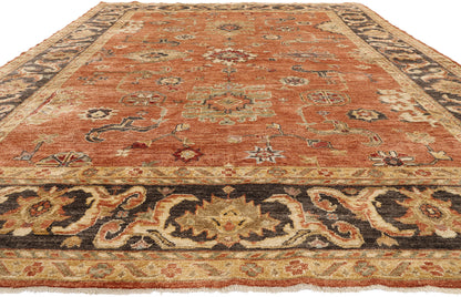 9 x 14 - Rust Vintage Turkish Oushak Rug - 79557