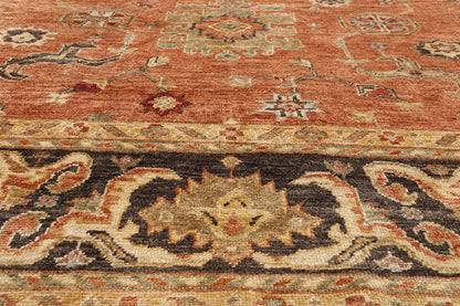 9 x 14 - Rust Vintage Turkish Oushak Rug - 79557