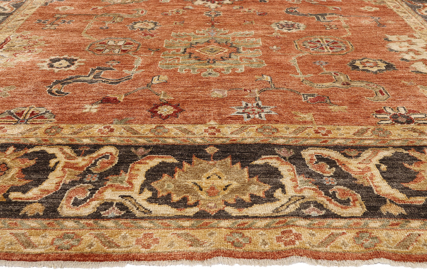 9 x 14 - Rust Vintage Turkish Oushak Rug - 79557