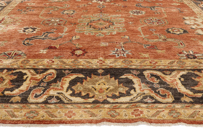 9 x 14 - Rust Vintage Turkish Oushak Rug - 79557
