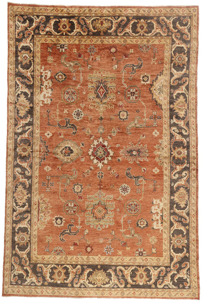9 x 14 - Rust Vintage Turkish Oushak Rug - 79557