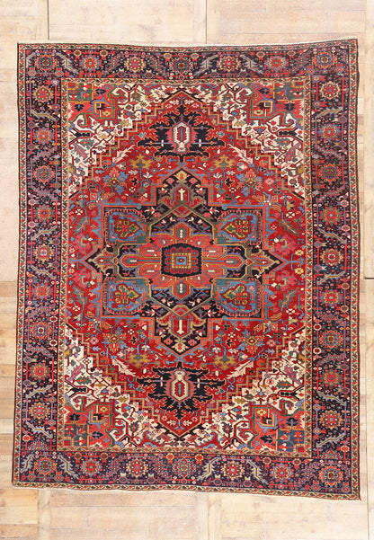9 x 11 - Red Vintage Persian Heriz Rug - 79559