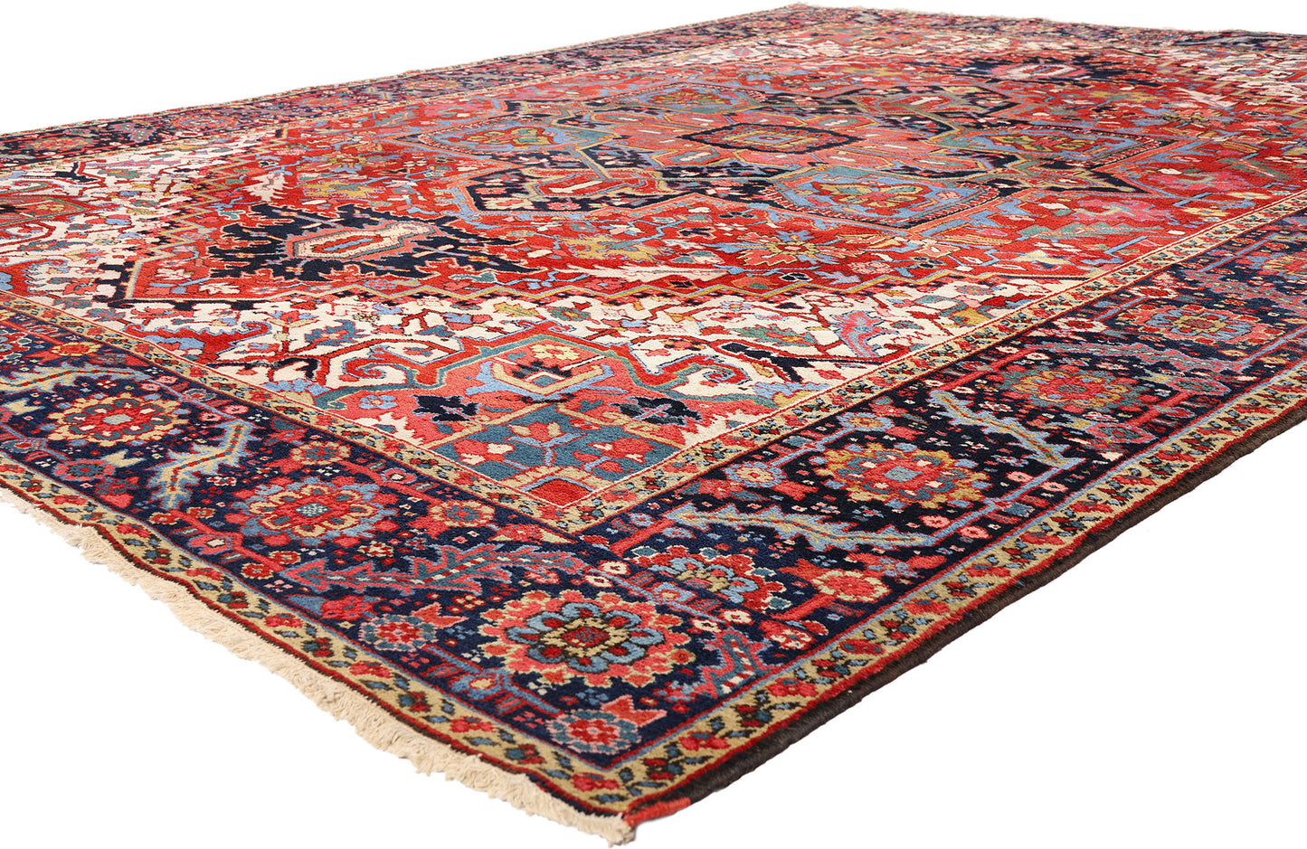 9 x 11 - Red Vintage Persian Heriz Rug - 79559