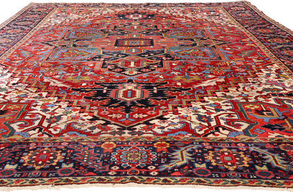 9 x 11 - Red Vintage Persian Heriz Rug - 79559
