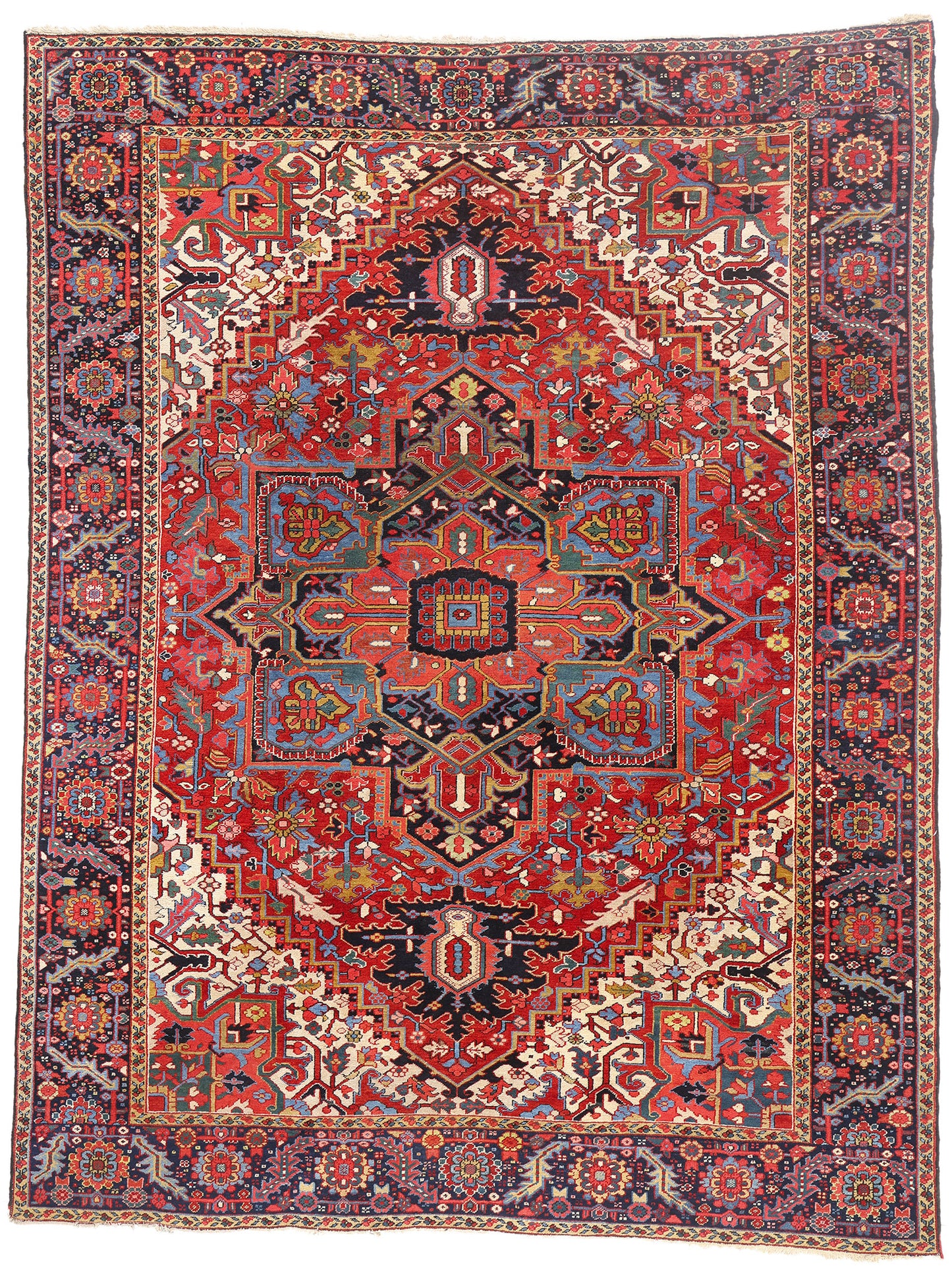 9 x 11 - Red Vintage Persian Heriz Rug - 79559