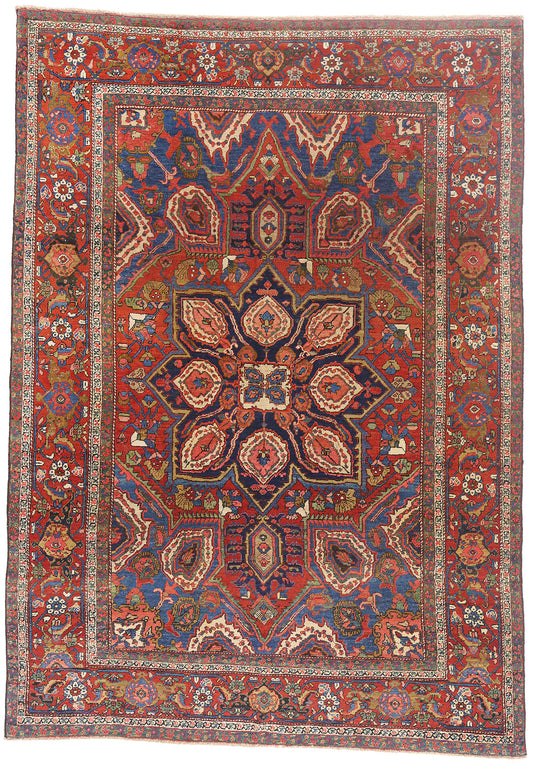 7 x 10 - Red Vintage Persian Heriz Rug - 79563