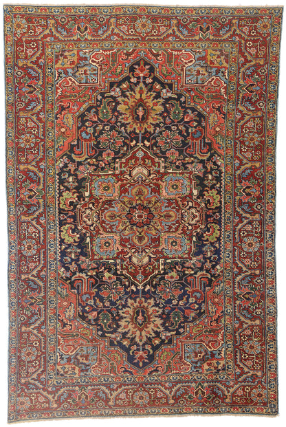 6 x 10 - Navy Blue Antique Persian Heriz Rug - 79567