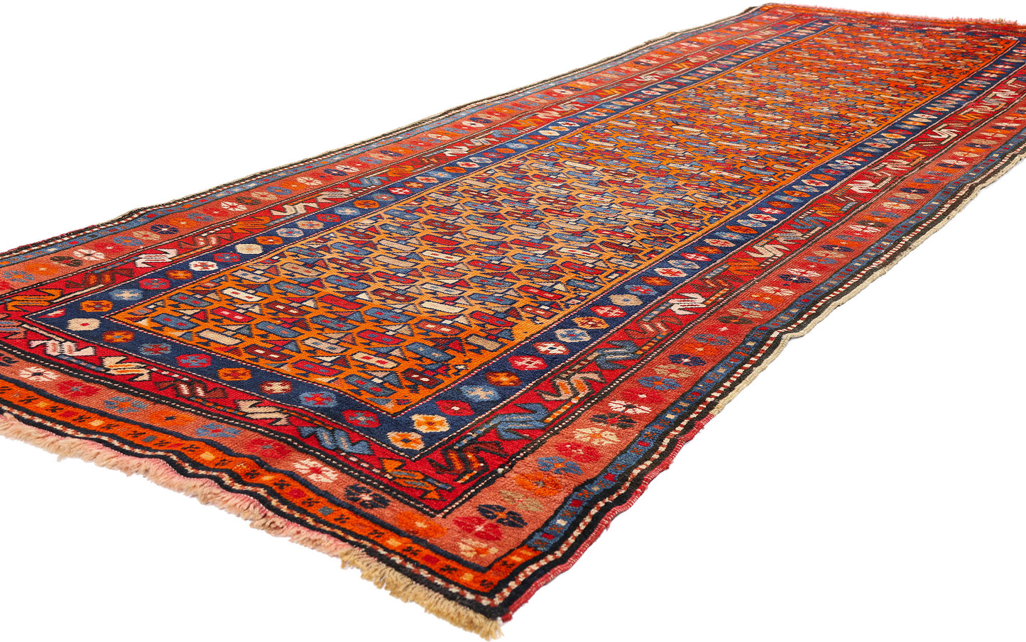 3 x 9 - Orange Antique Shirvan Rug - 79568
