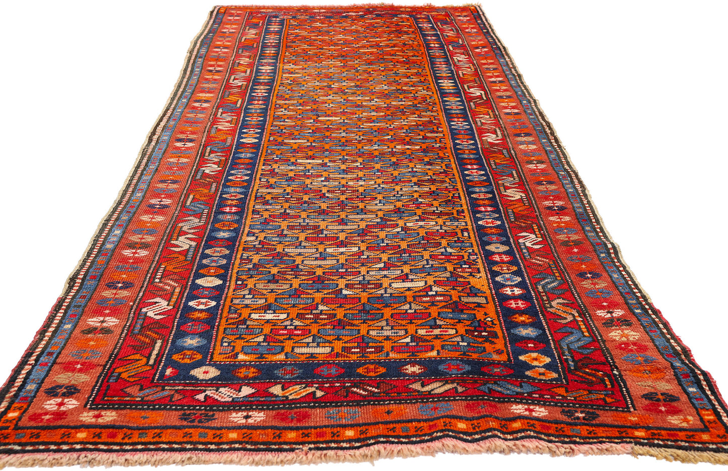 3 x 9 - Orange Antique Shirvan Rug - 79568