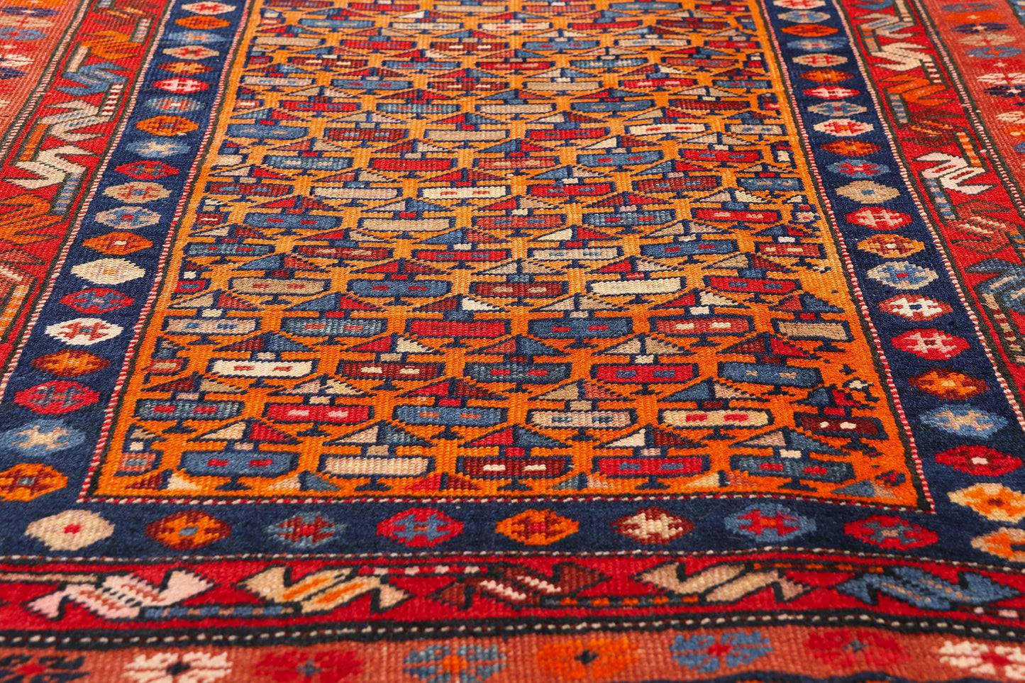 3 x 9 - Orange Antique Shirvan Rug - 79568