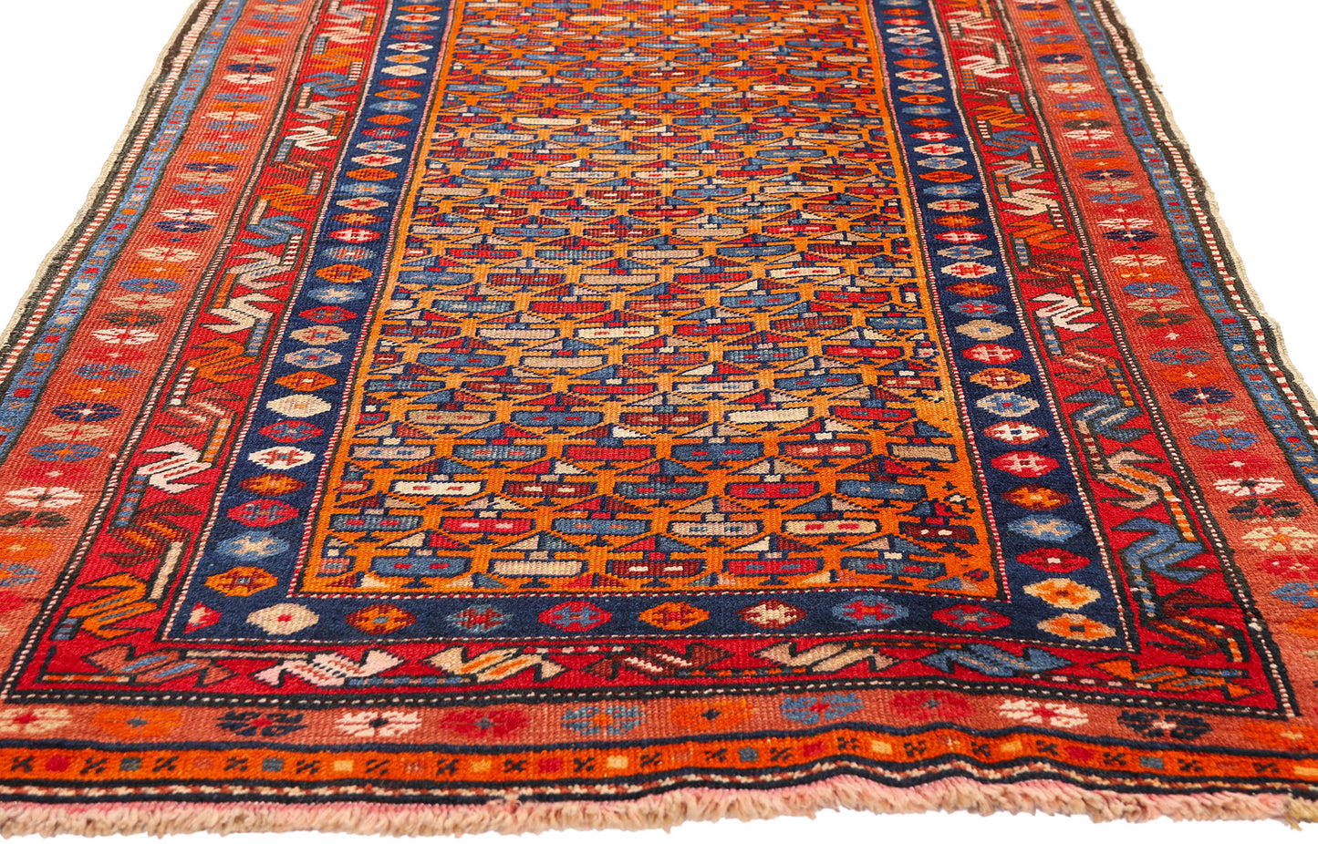 3 x 9 - Orange Antique Shirvan Rug - 79568