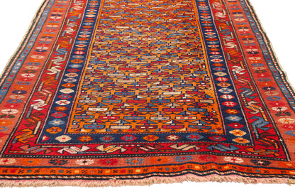 3 x 9 - Orange Antique Shirvan Rug - 79568