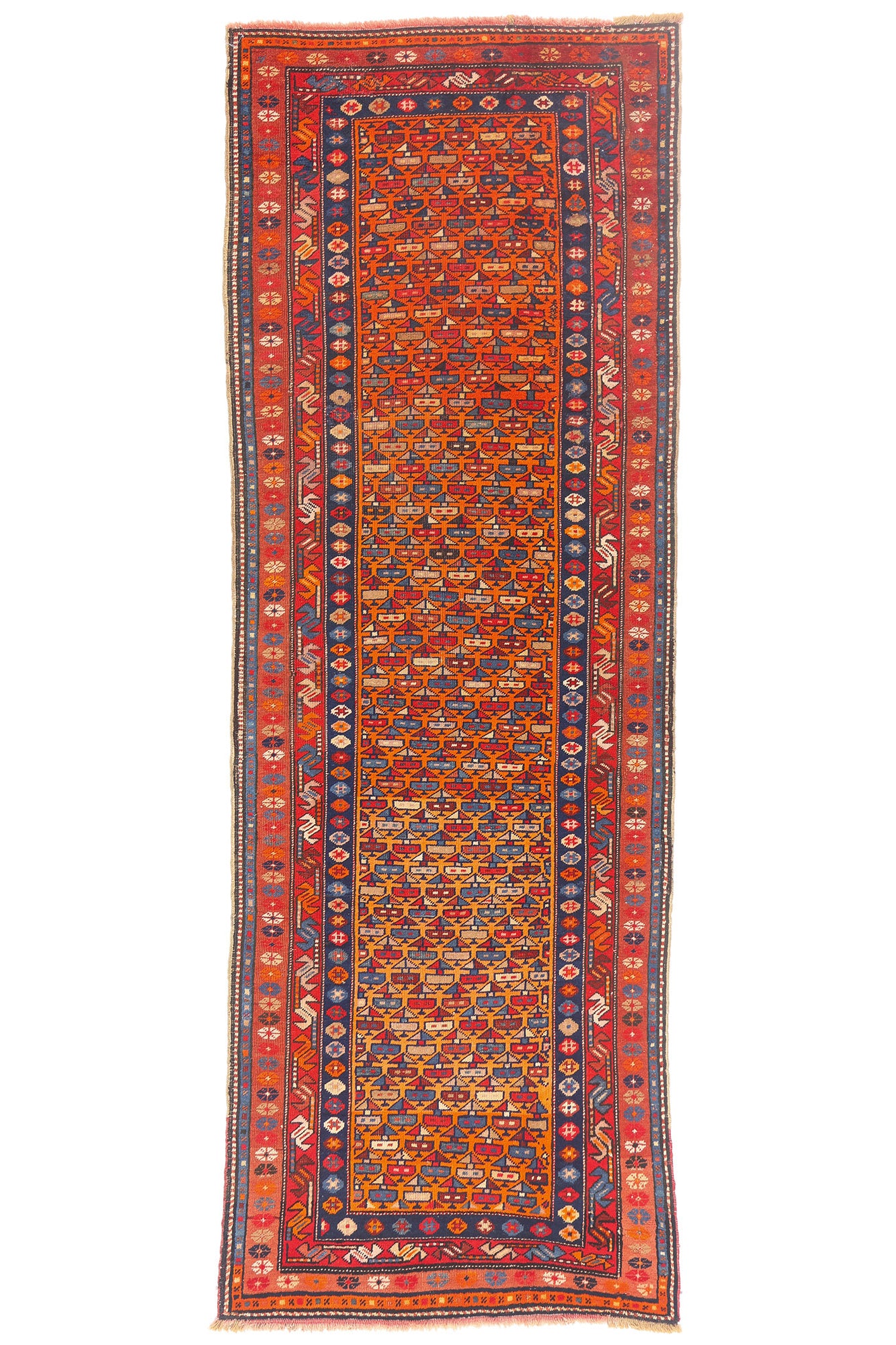 3 x 9 - Orange Antique Shirvan Rug - 79568
