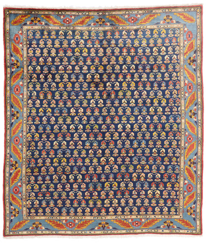 7 x 8 - Navy Blue Vintage Persian Malayer Rug - 79570