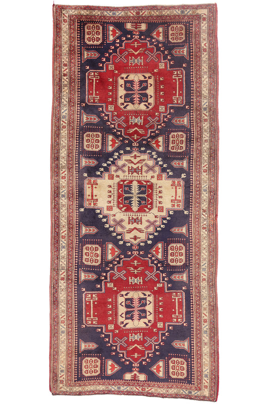 5 x 11 - Navy Blue Vintage Persian Ardabil Rug - 79571