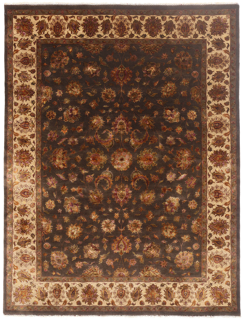 9 x 12 Brown Vintage Indian Agra Rug 79574