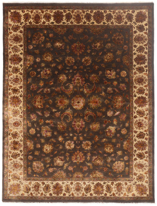 9 x 12 Brown Vintage Indian Agra Rug 79574