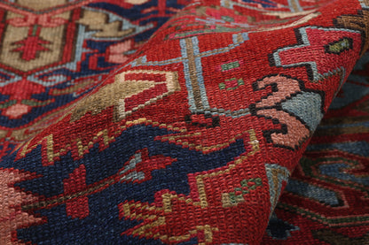 9 x 12 - Red Antique Persian Heriz Rug - 79576