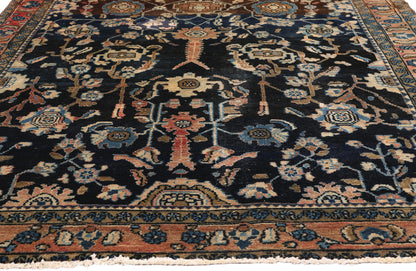 5 x 14 - Navy Blue Antique Persian Malayer Rug - 79579