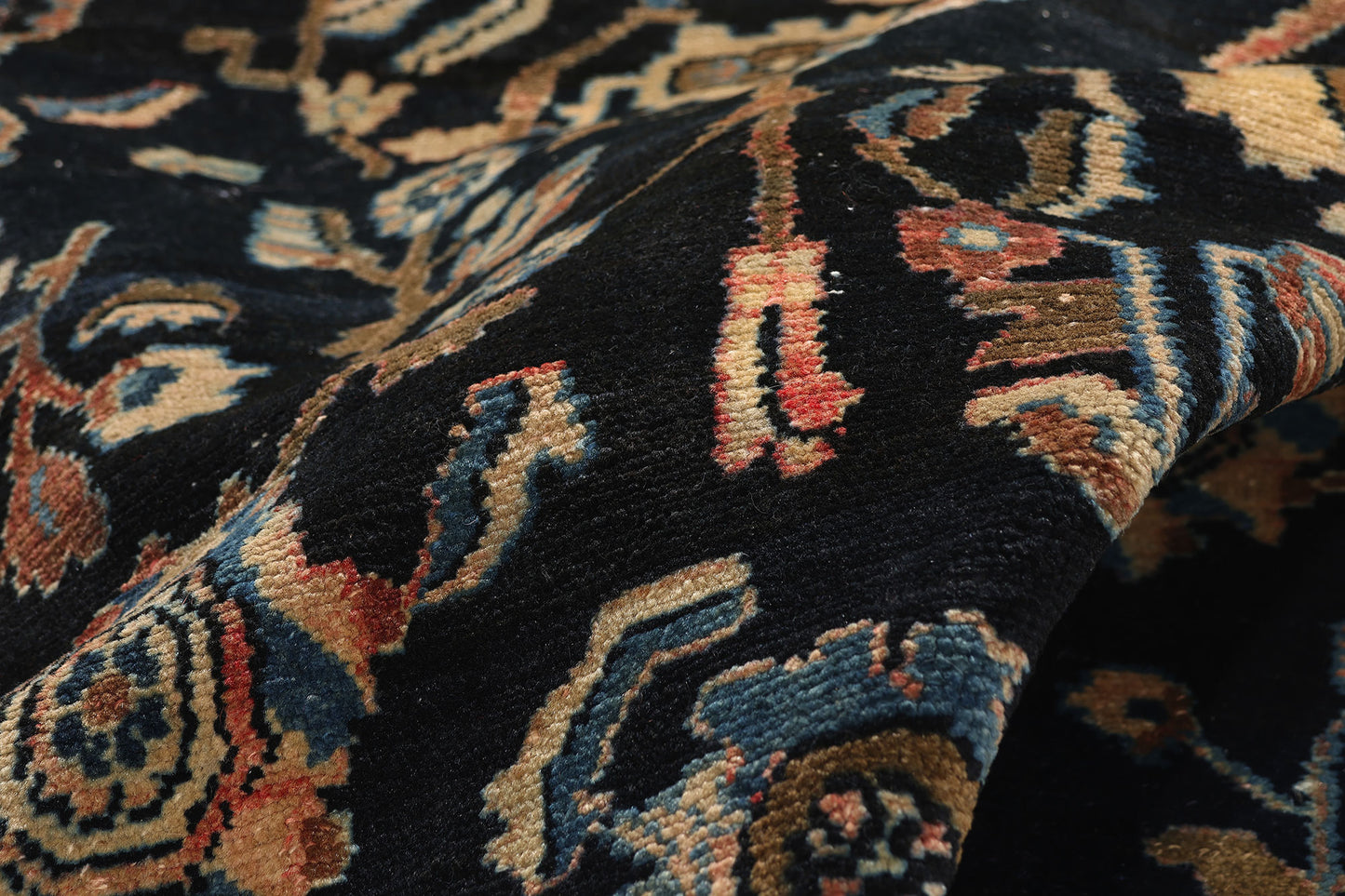 5 x 14 - Navy Blue Antique Persian Malayer Rug - 79579