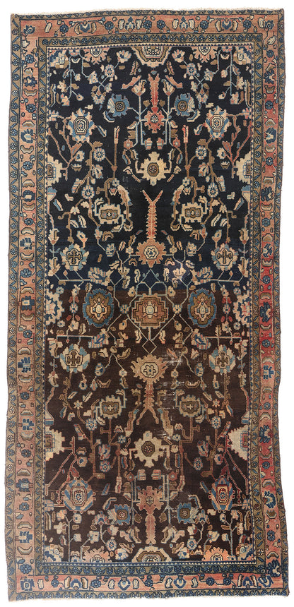 5 x 14 - Navy Blue Antique Persian Malayer Rug - 79579