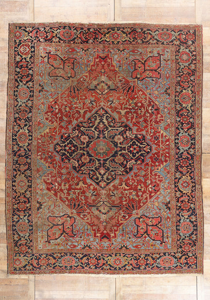 10 x 12 - Red Antique Persian Heriz Rug - 79584