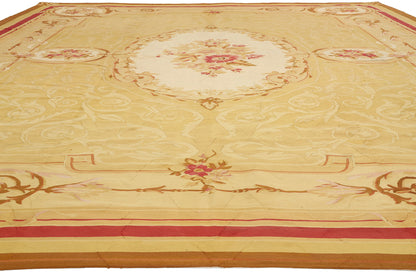 12 x 15 - Gold Vintage Chinese Aubusson Rug - 79589