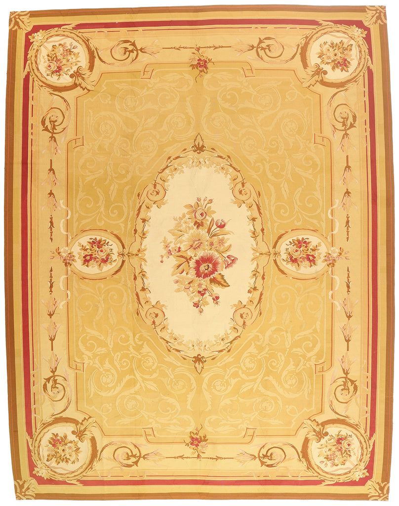 12 x 15 - Gold Vintage Chinese Aubusson Rug - 79589