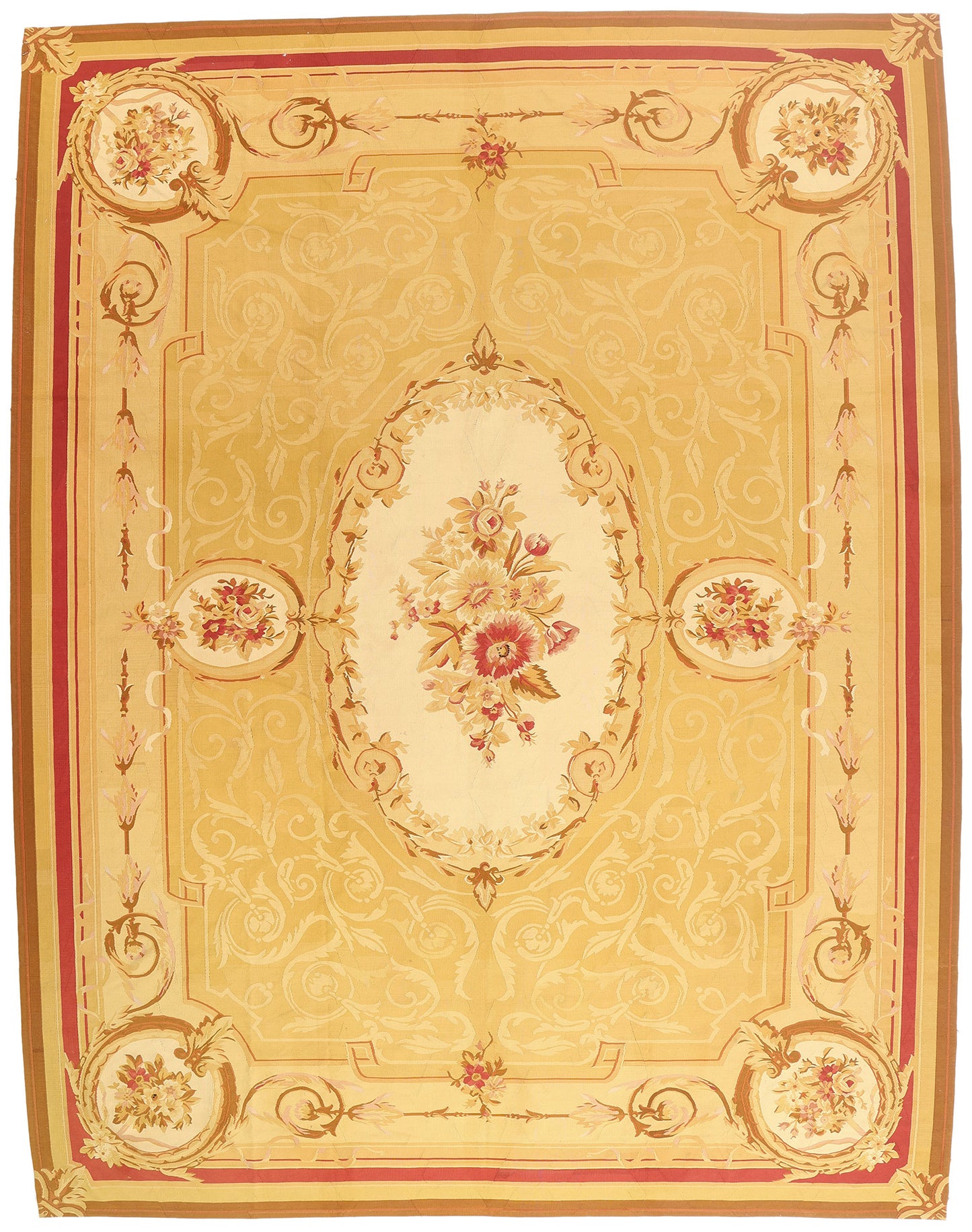 12 x 15 - Gold Vintage Chinese Aubusson Rug - 79589
