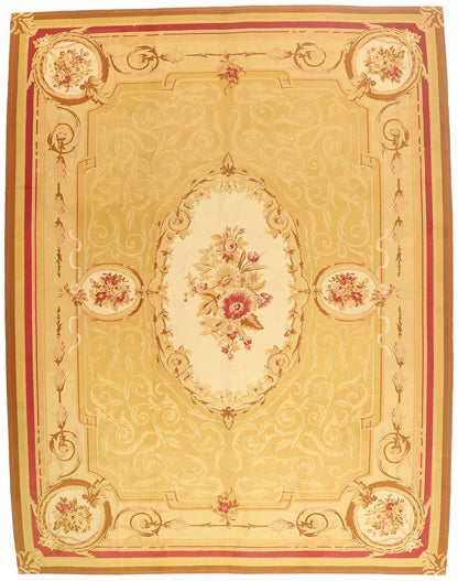 12 x 15 - Gold Vintage Chinese Aubusson Rug - 79589