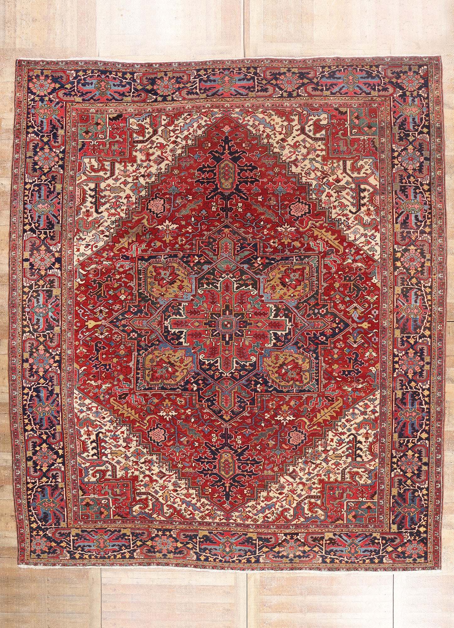12 x 14 - Red Antique Persian Heriz Rug - 79592