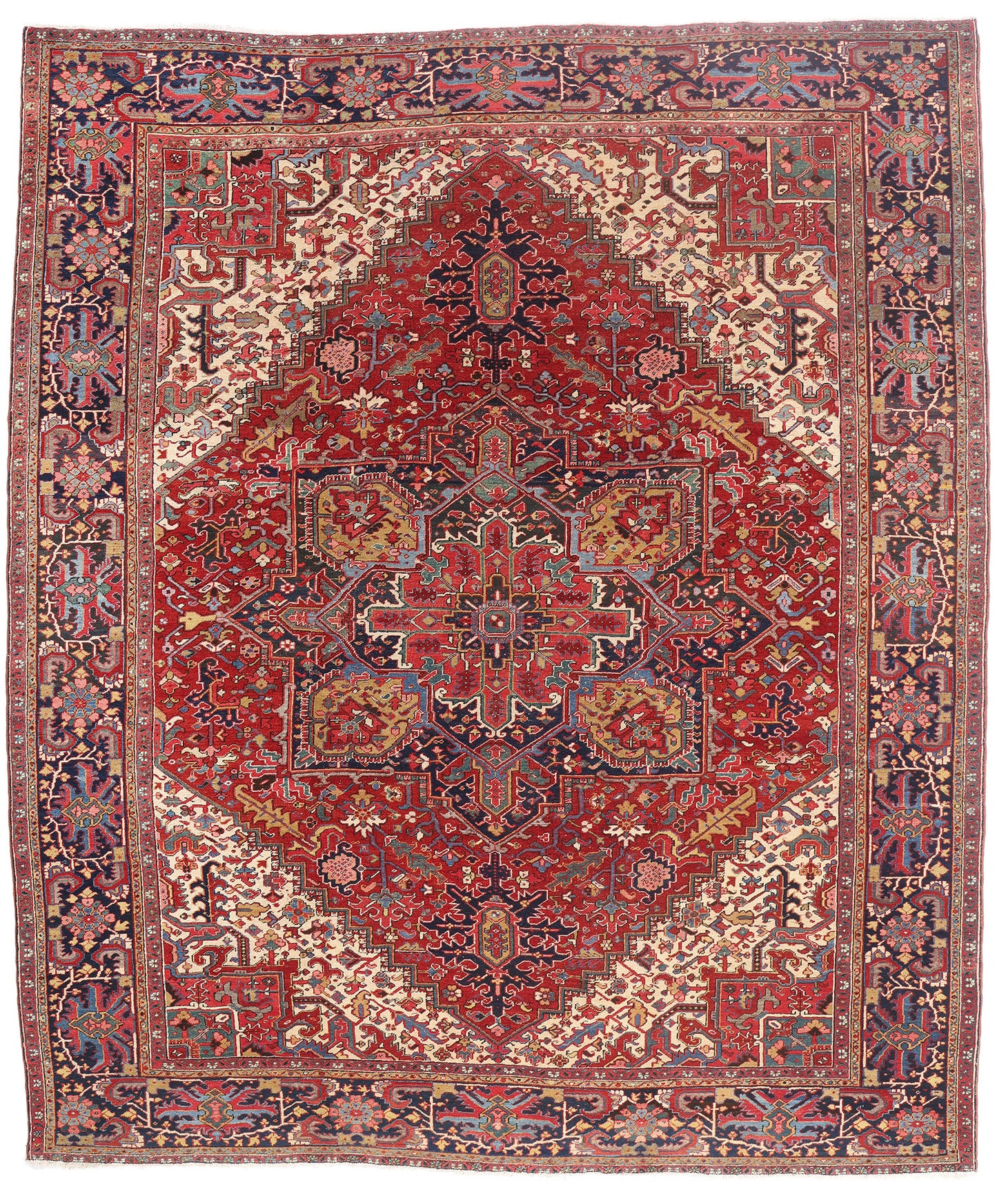 12 x 14 - Red Antique Persian Heriz Rug - 79592